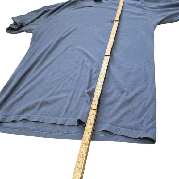 Stussy Basic Pigment Dyed T-Shirt Navy Blue Medium Distressed - Picture 7 of 8
